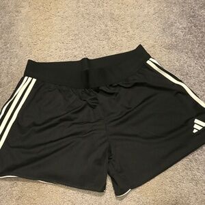 adidas Black Athletic Shorts with White Stripes